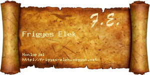 Frigyes Elek névjegykártya