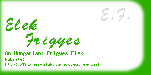 elek frigyes business card